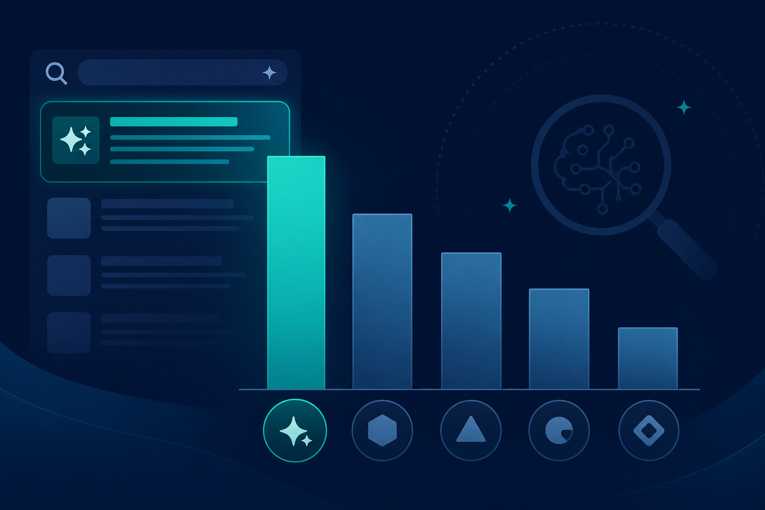 Competitor Share of Voice comparison: brand and three competitors AI visibility in same queries
