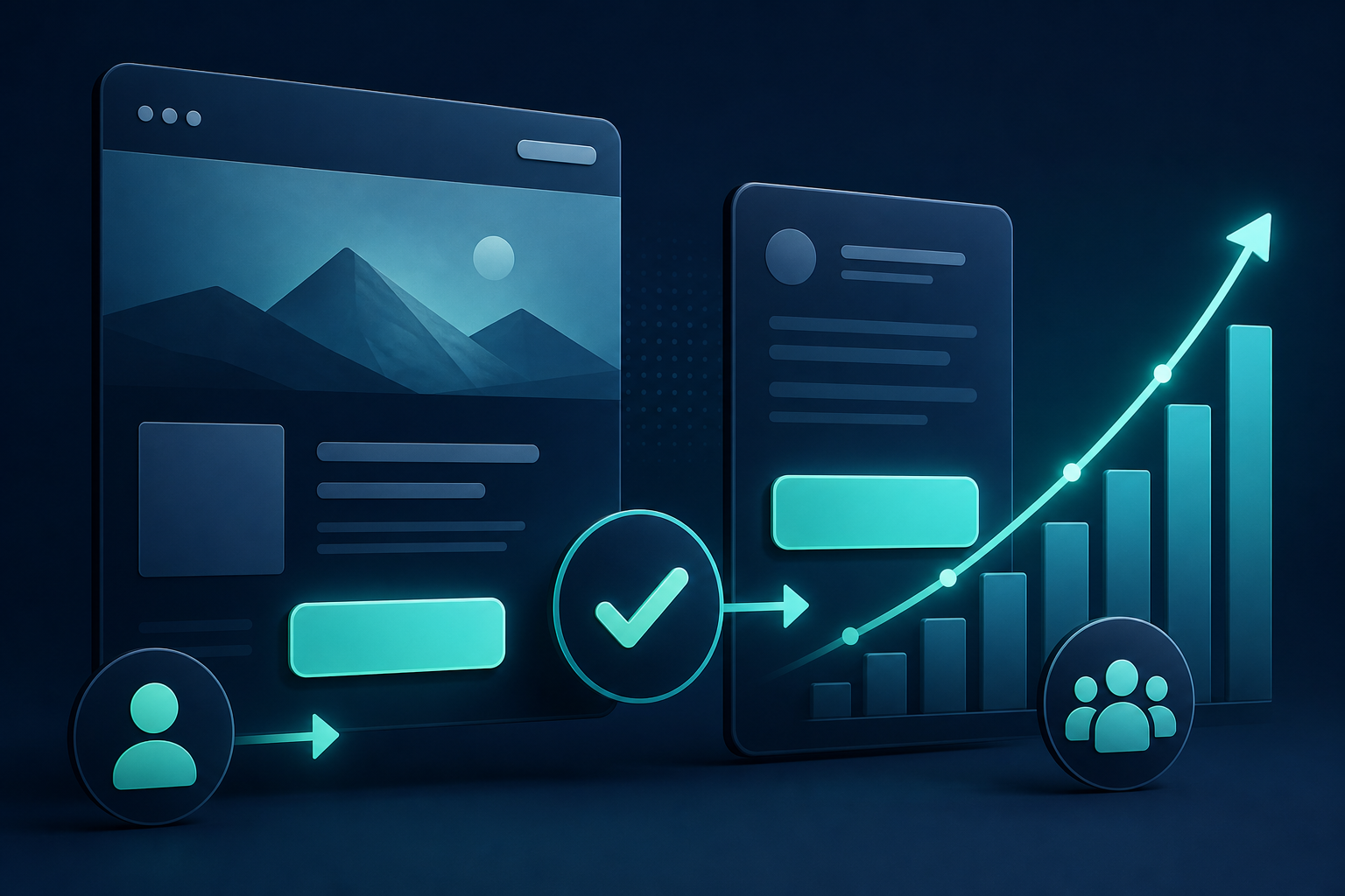 Landing page conversion path: headline, trust, CTA, and form in unified structure
