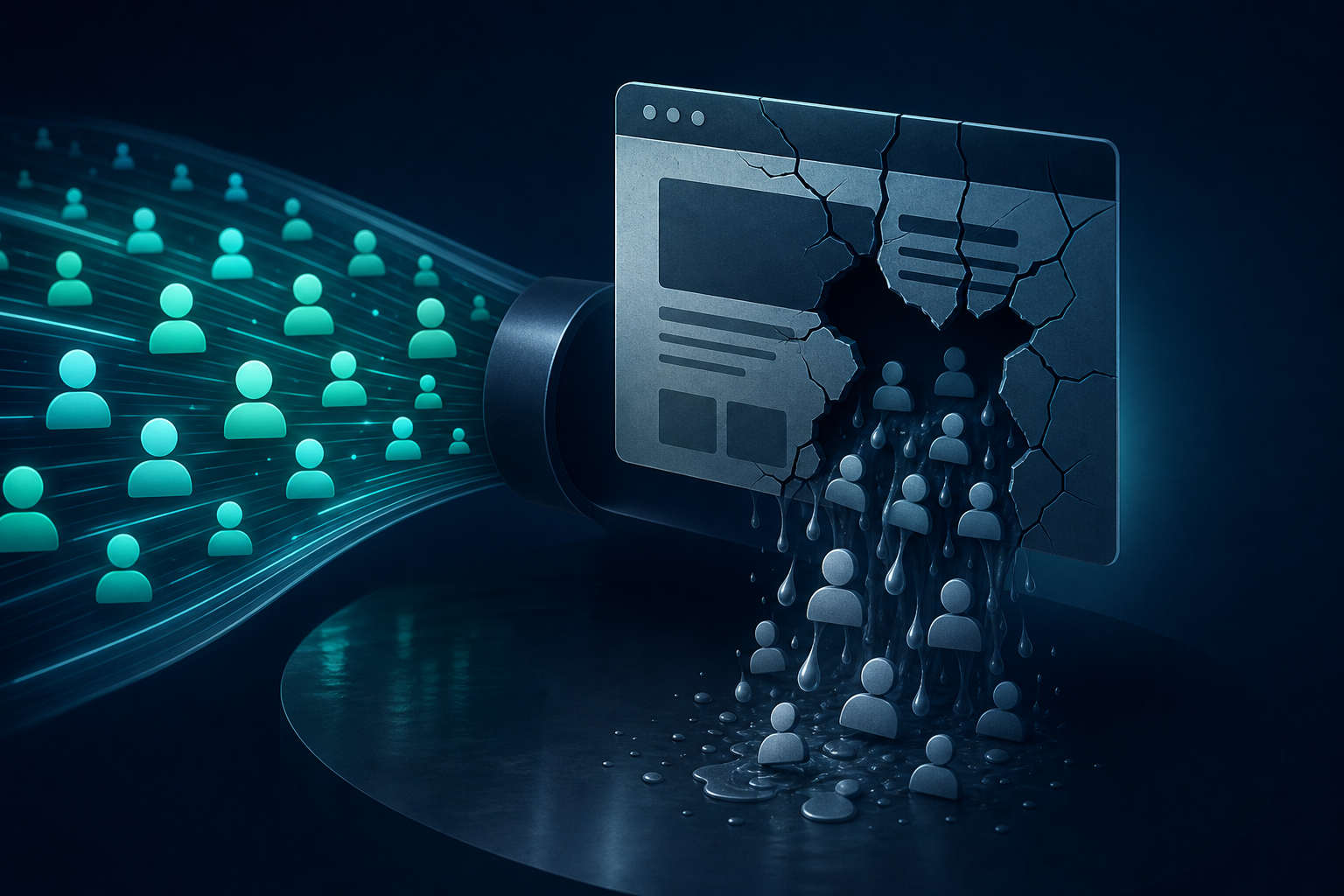 Ad traffic vs. conversion: high CTR but weak conversion rate points to landing page problem