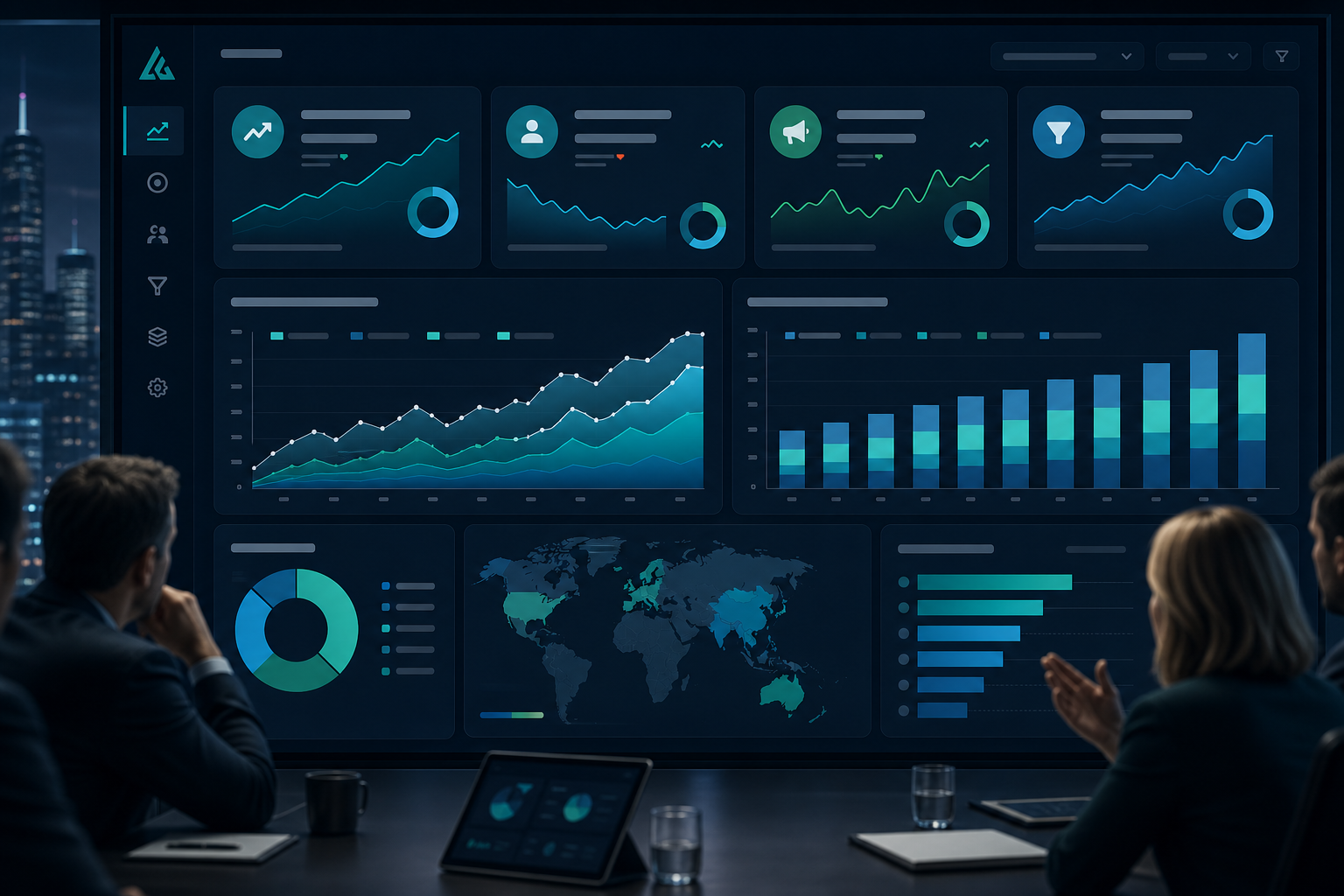 Marketing QBR dashboard: north star, CAC trend, funnel summary, and channel efficiency in one view
