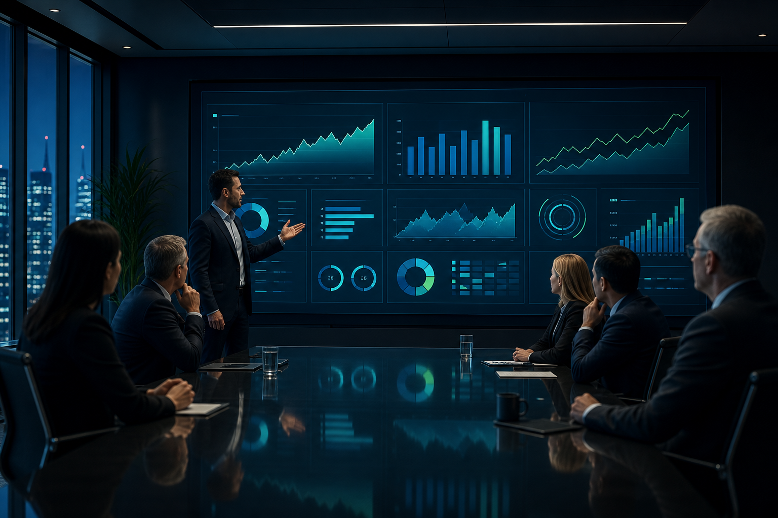 Marketing QBR: executive dashboard with trend lines and a clear summary of marketing impact on the business