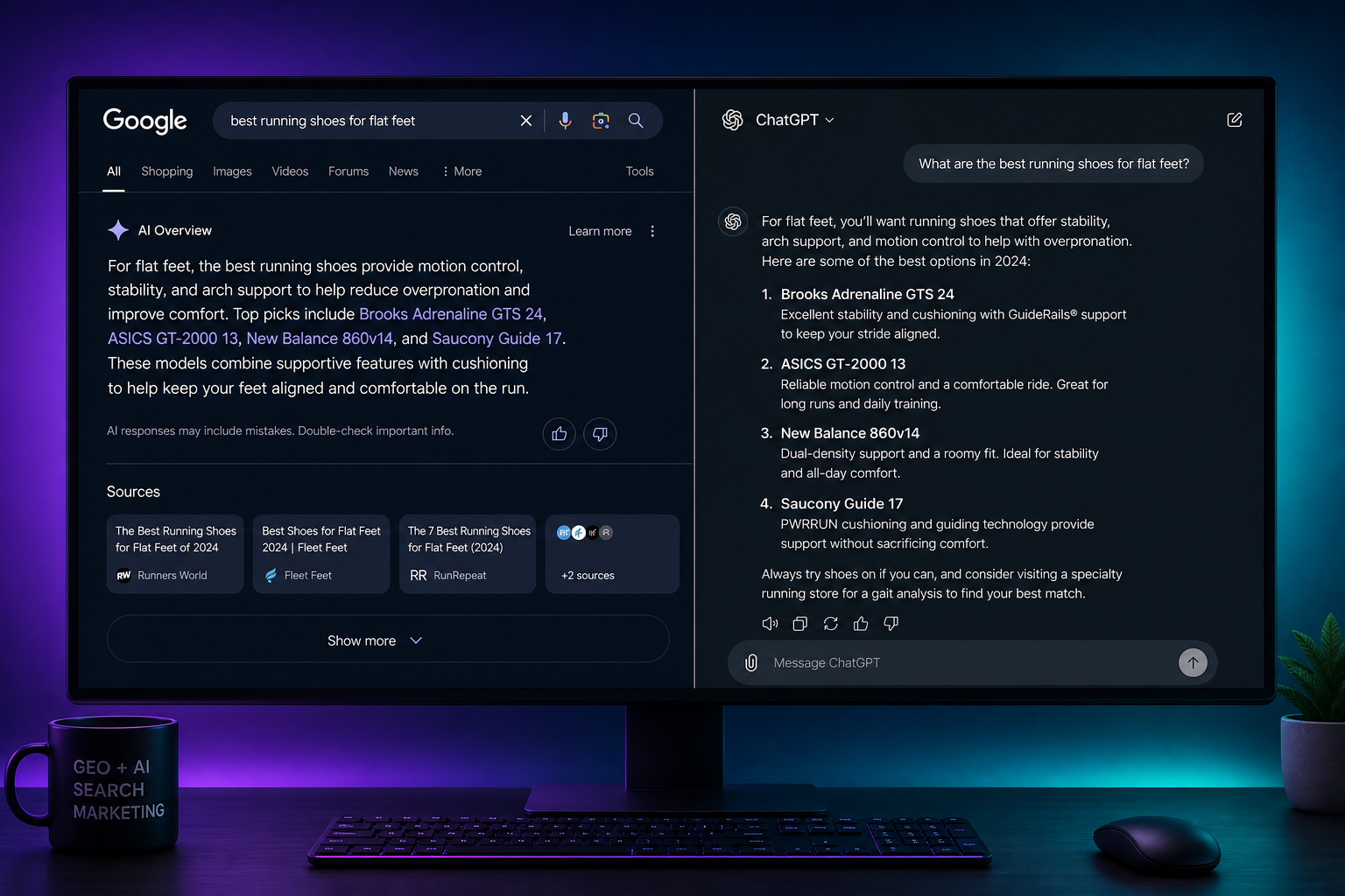 GEO — AI Overview, ChatGPT-haku ja brändimaininnat tekoälyvastauksissa